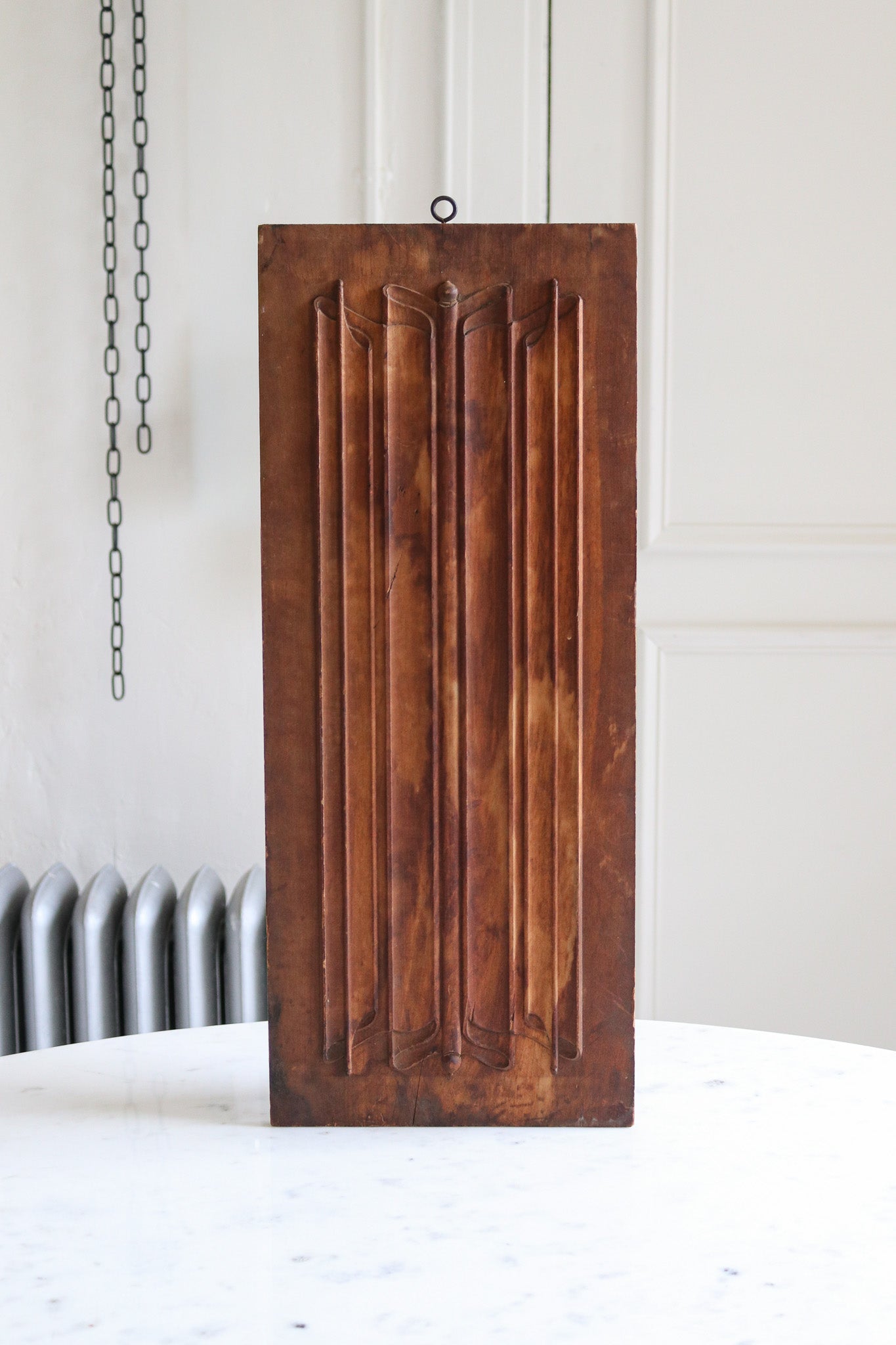 Antique Hand-Carved Linen Fold Panel