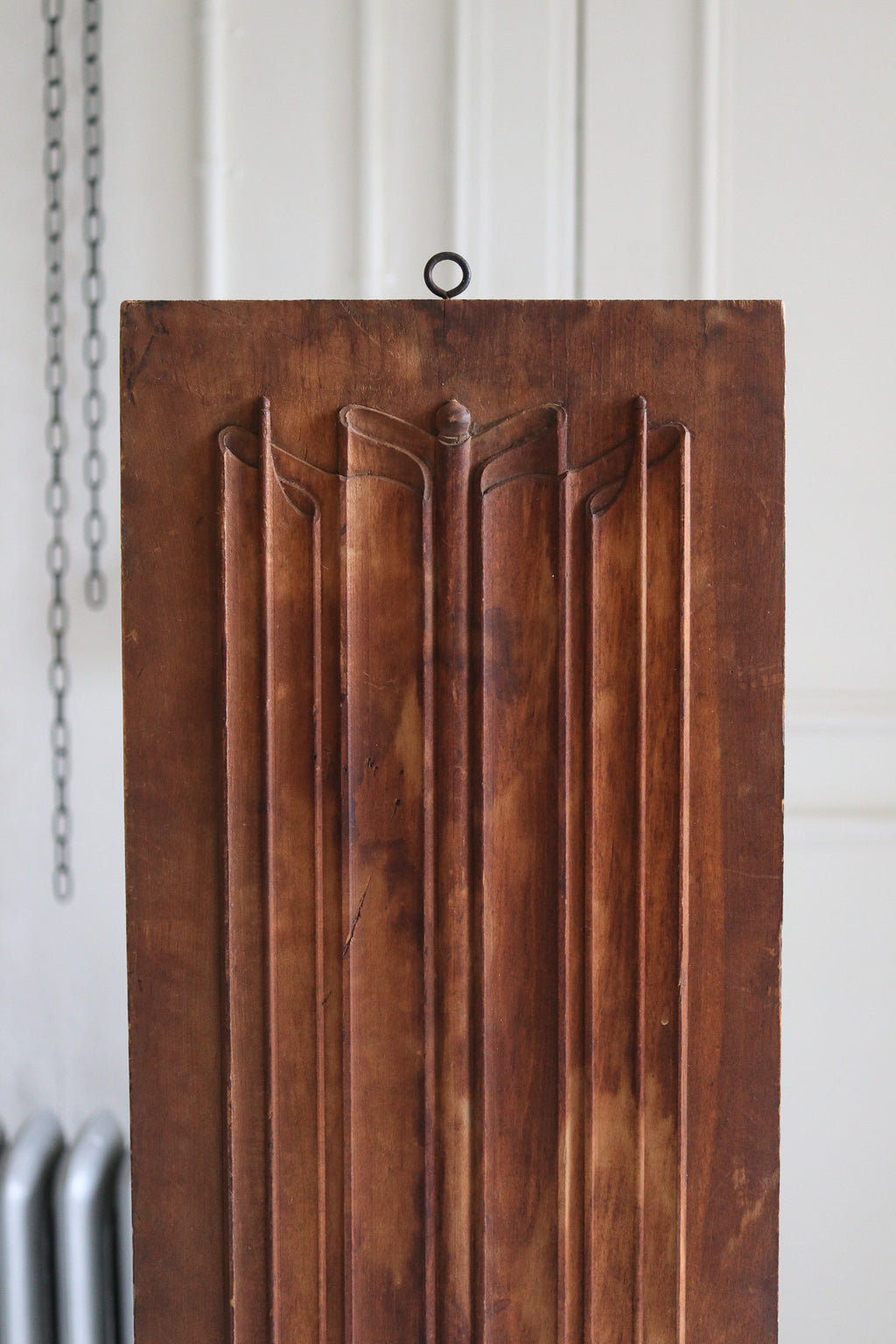 Antique Hand-Carved Linen Fold Panel