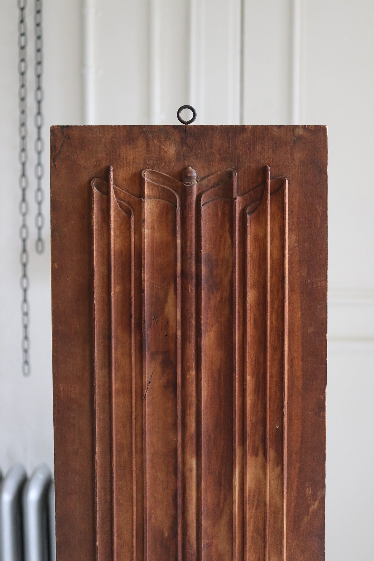 Antique Hand-Carved Linen Fold Panel