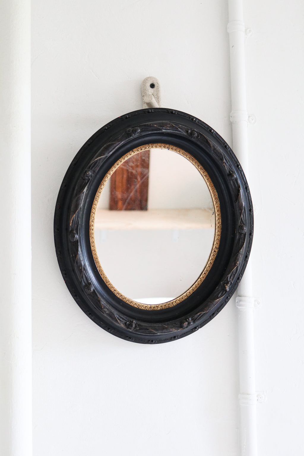 Antique Mahogany Oval Mirror