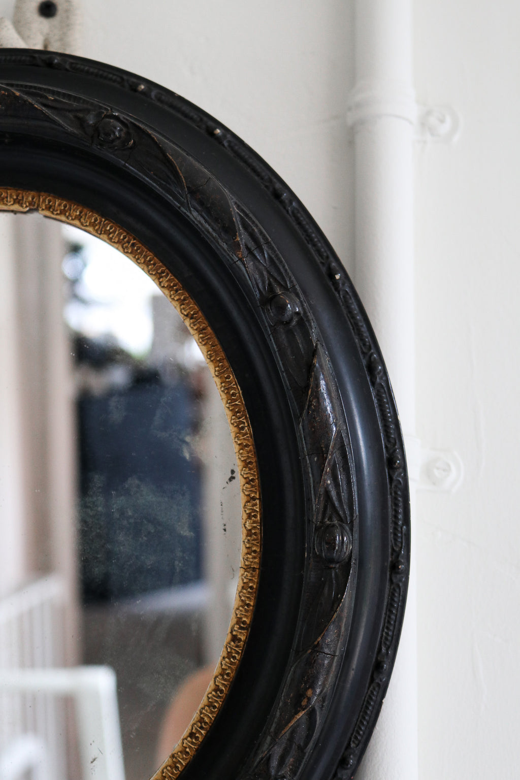 Antique Mahogany Oval Mirror
