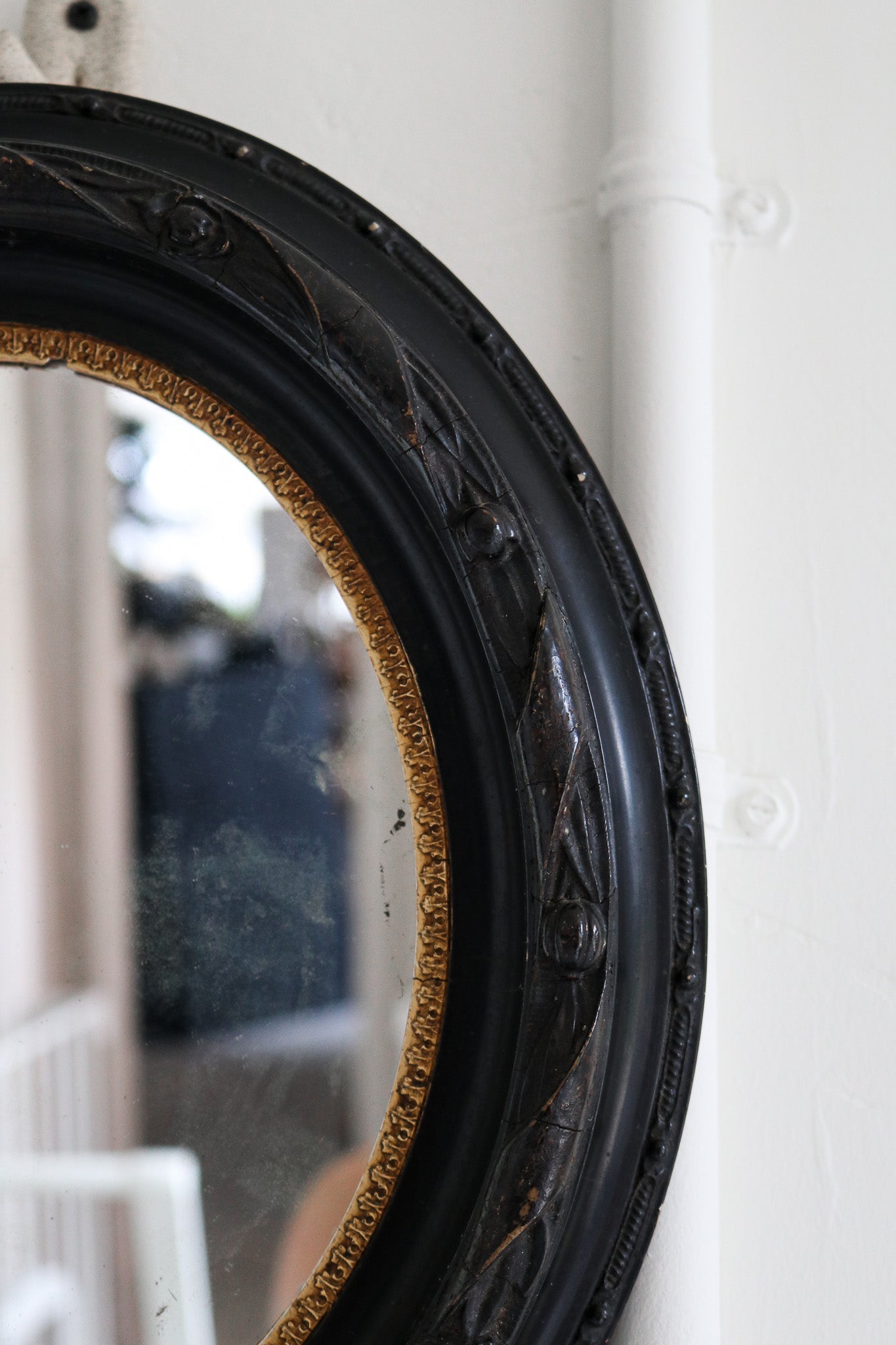Antique Mahogany Oval Mirror