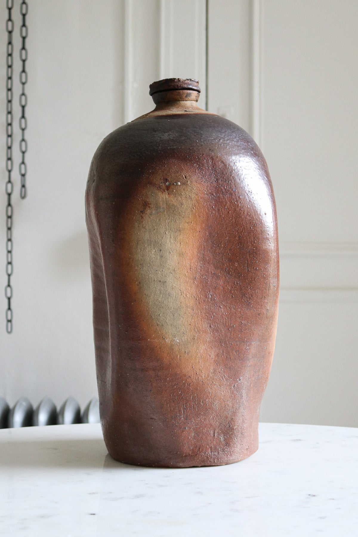 Large Clay Wine Vessel with Screw Top