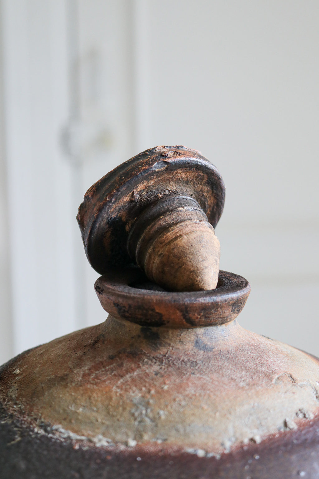 Large Clay Wine Vessel with Screw Top