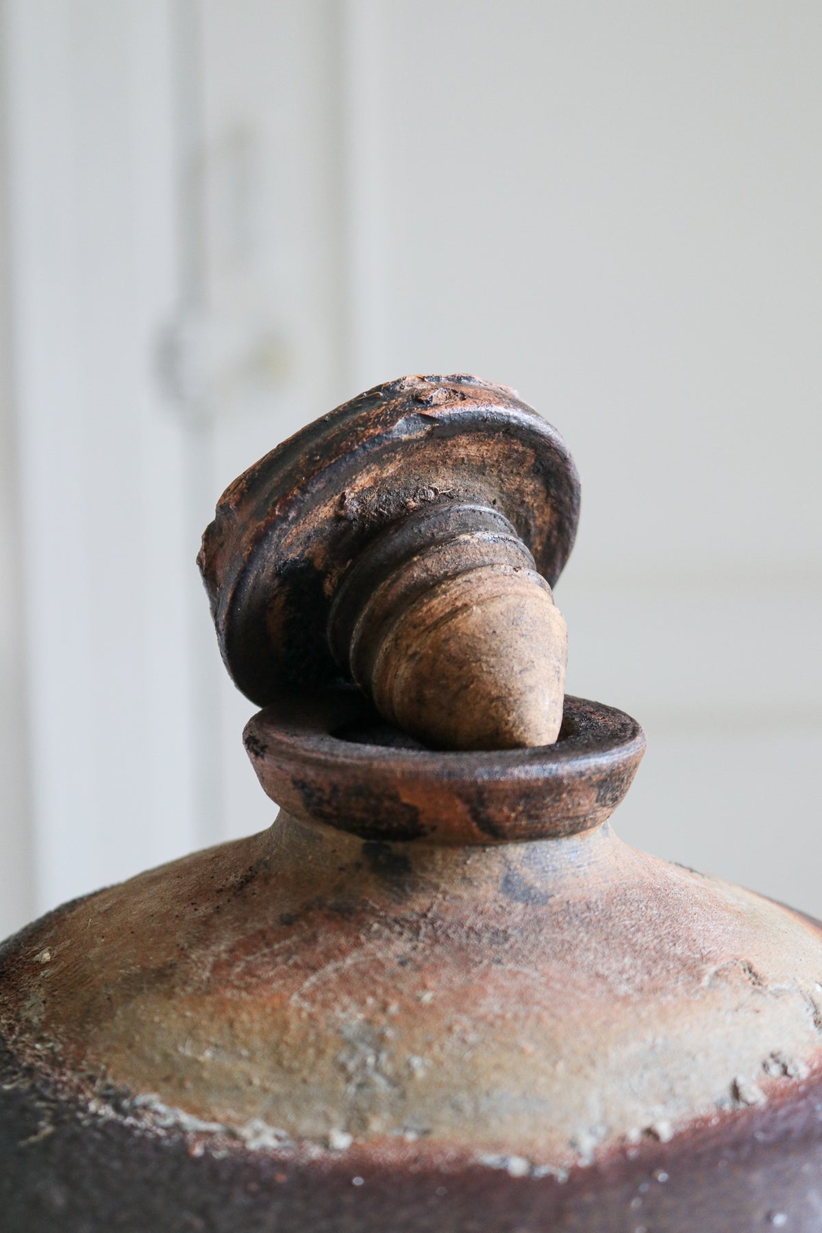 Large Clay Wine Vessel with Screw Top