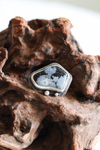 Tomi Petrella Sterling Silver and Snowflake Obsidian Ring