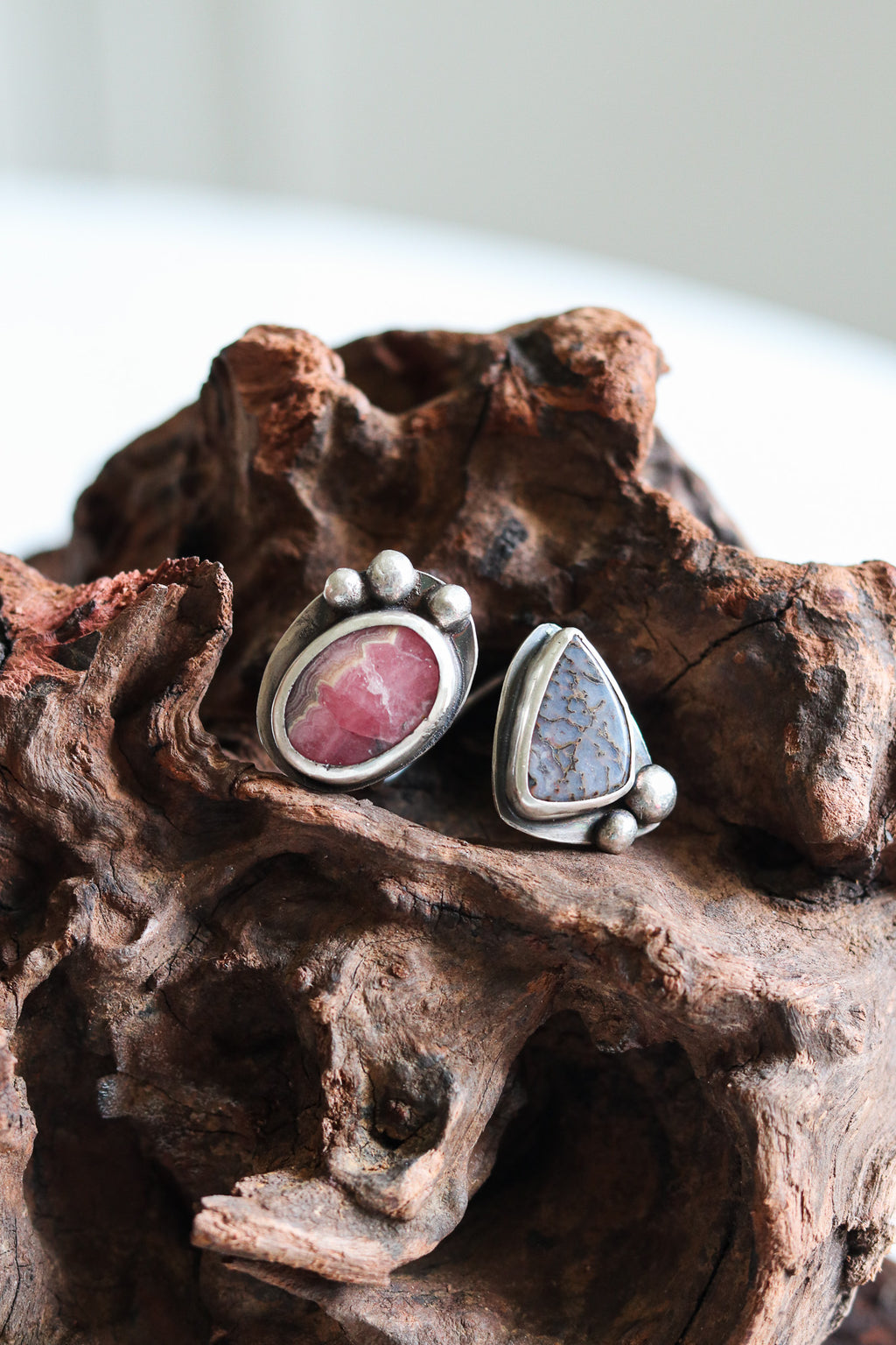 Tomi Petrella Sterling Silver with Labradorite + Rhodonite Ring