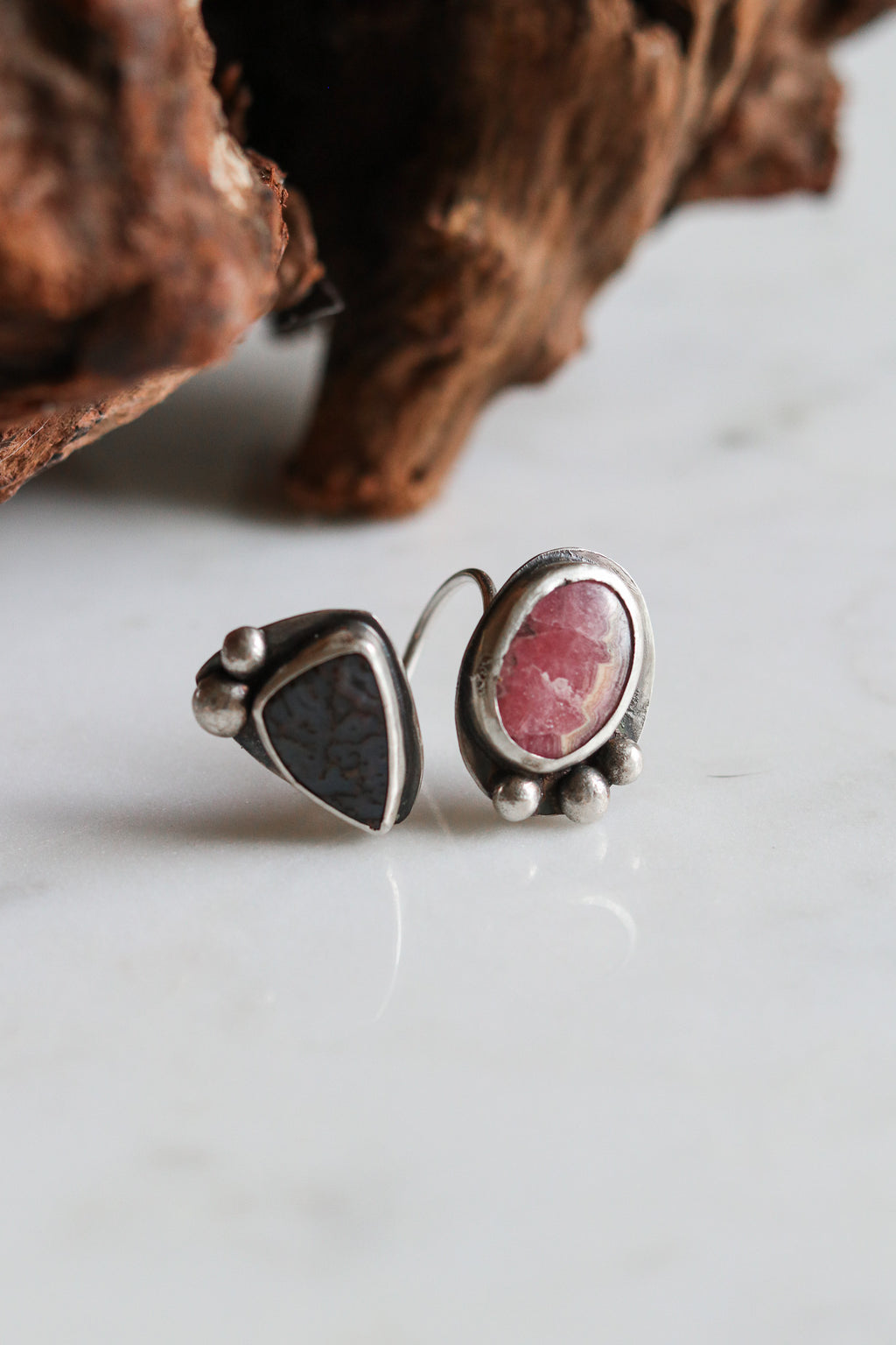 Tomi Petrella Sterling Silver with Labradorite + Rhodonite Ring