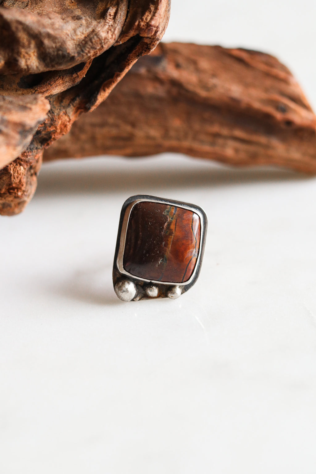 Tomi Petrella Sterling Silver and Red Dolomite Ring