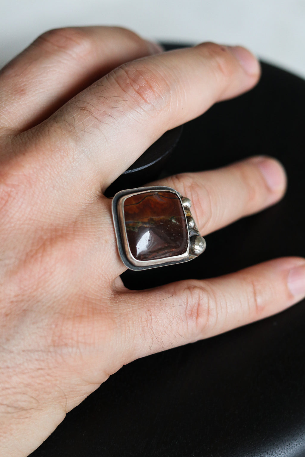 Tomi Petrella Sterling Silver and Red Dolomite Ring