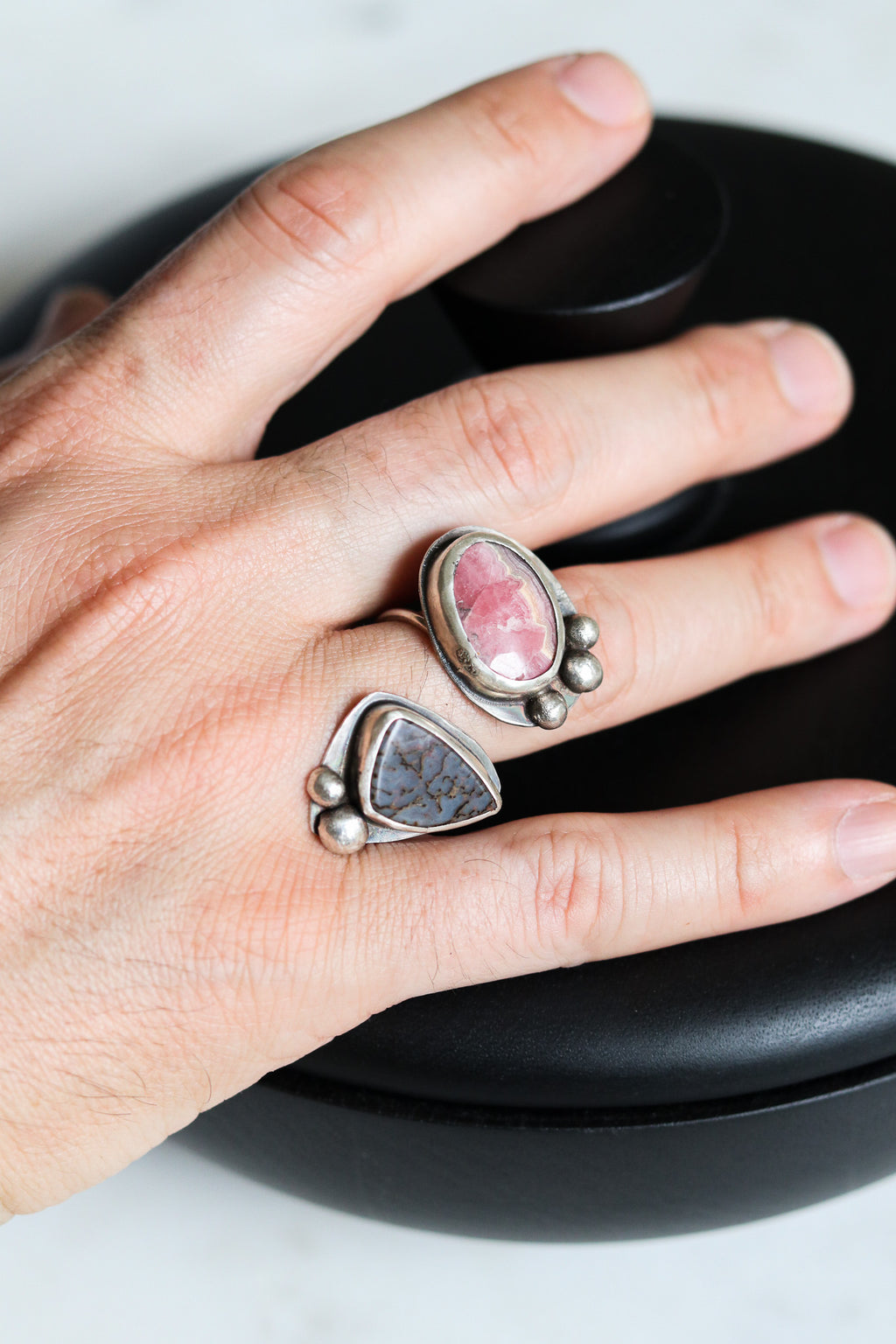 Tomi Petrella Sterling Silver with Labradorite + Rhodonite Ring