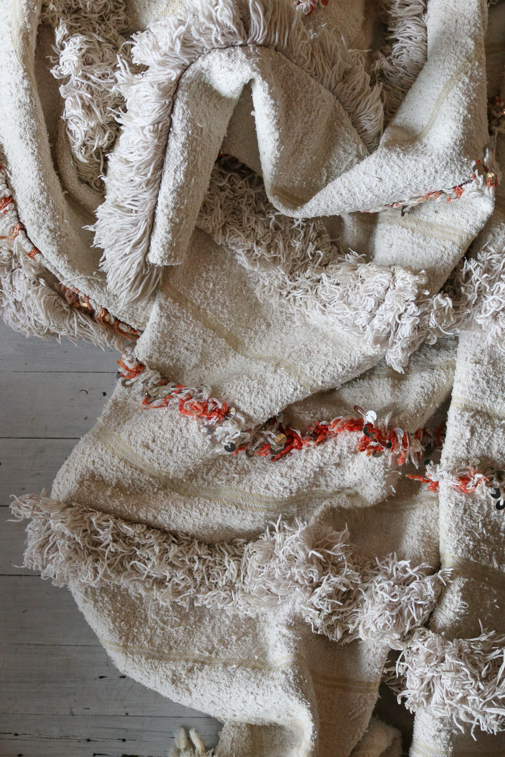Moroccan Wedding Blanket: Orange Handira