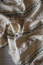 Moroccan Wedding Blanket: Black & Cream Handira