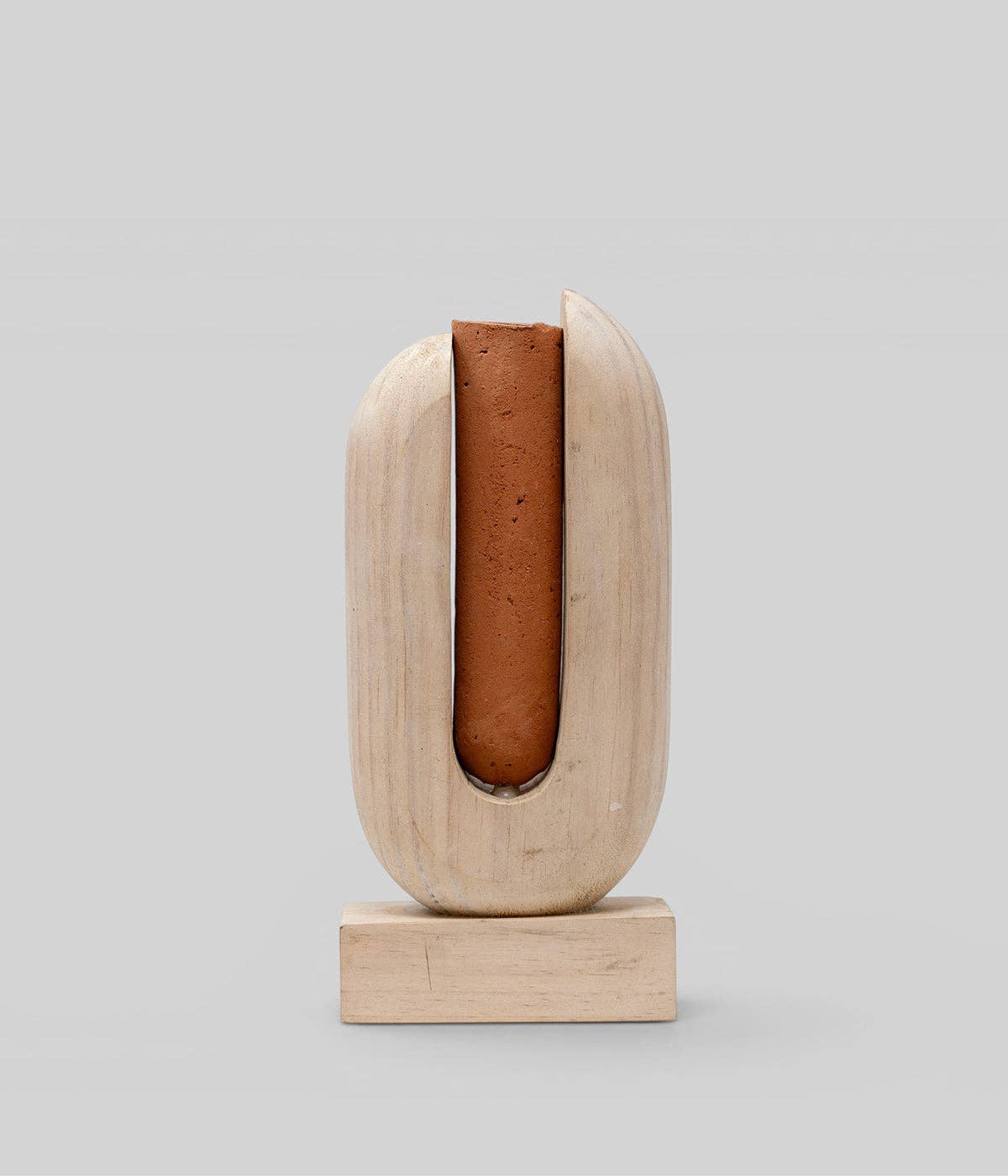 Arched Wood Vase, Pale