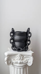 Handmade Ceramic Chain Vase | Black
