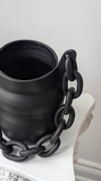 Handmade Ceramic Chain Vase | Black