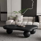 47" Cloud Shaped Coffee Table with 3 Ball Legs, Black