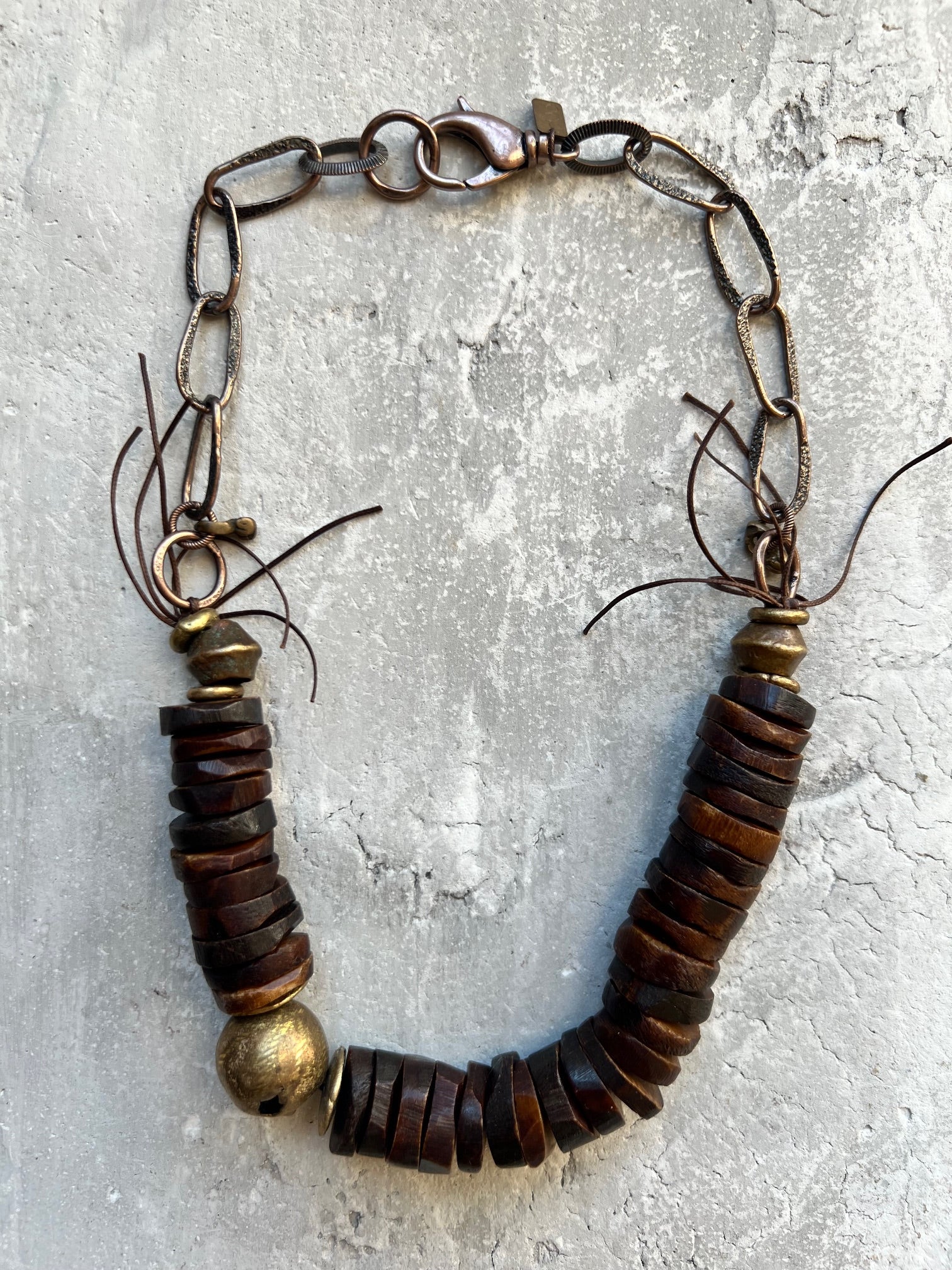 Brass and Buffalo Horn Necklace