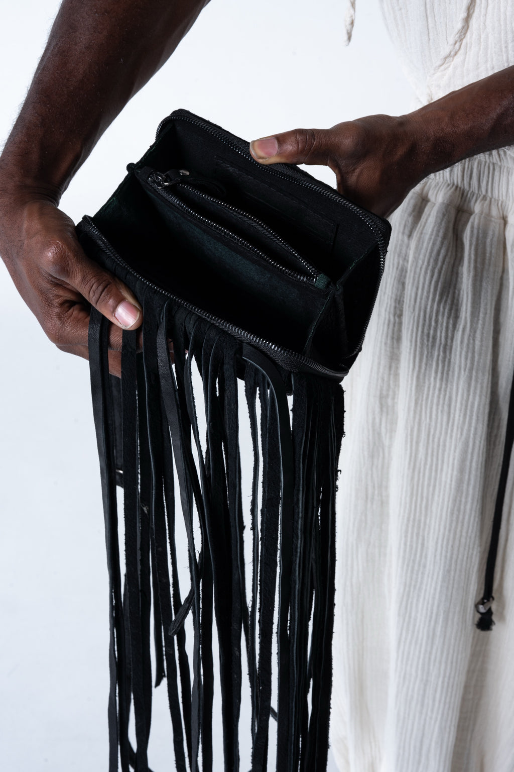 Sappho Fringe Bag - Black