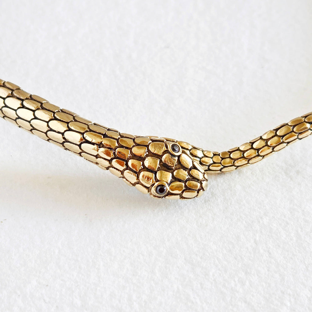 Brass Serpent Choker Necklace