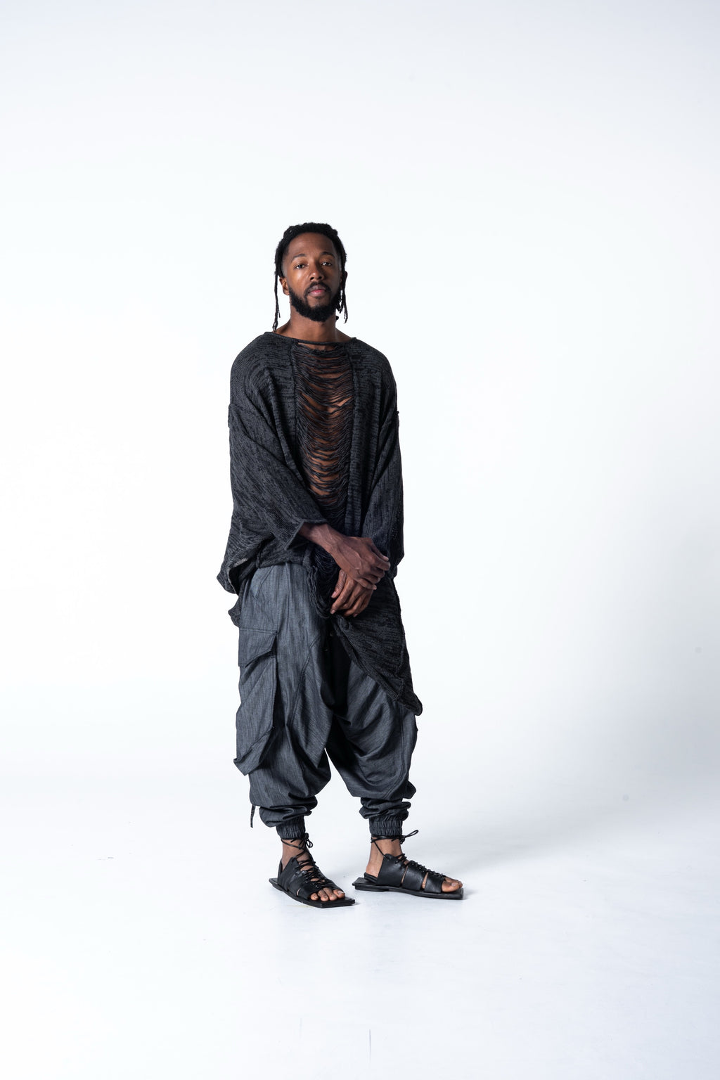 Alaceus Poncho - Black / Grey