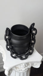 Handmade Ceramic Chain Vase | Black