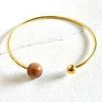 Wood & Brass Bangle Bracelet