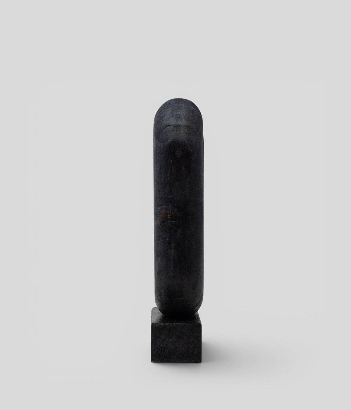 Arched Wood Vase, Charcoal