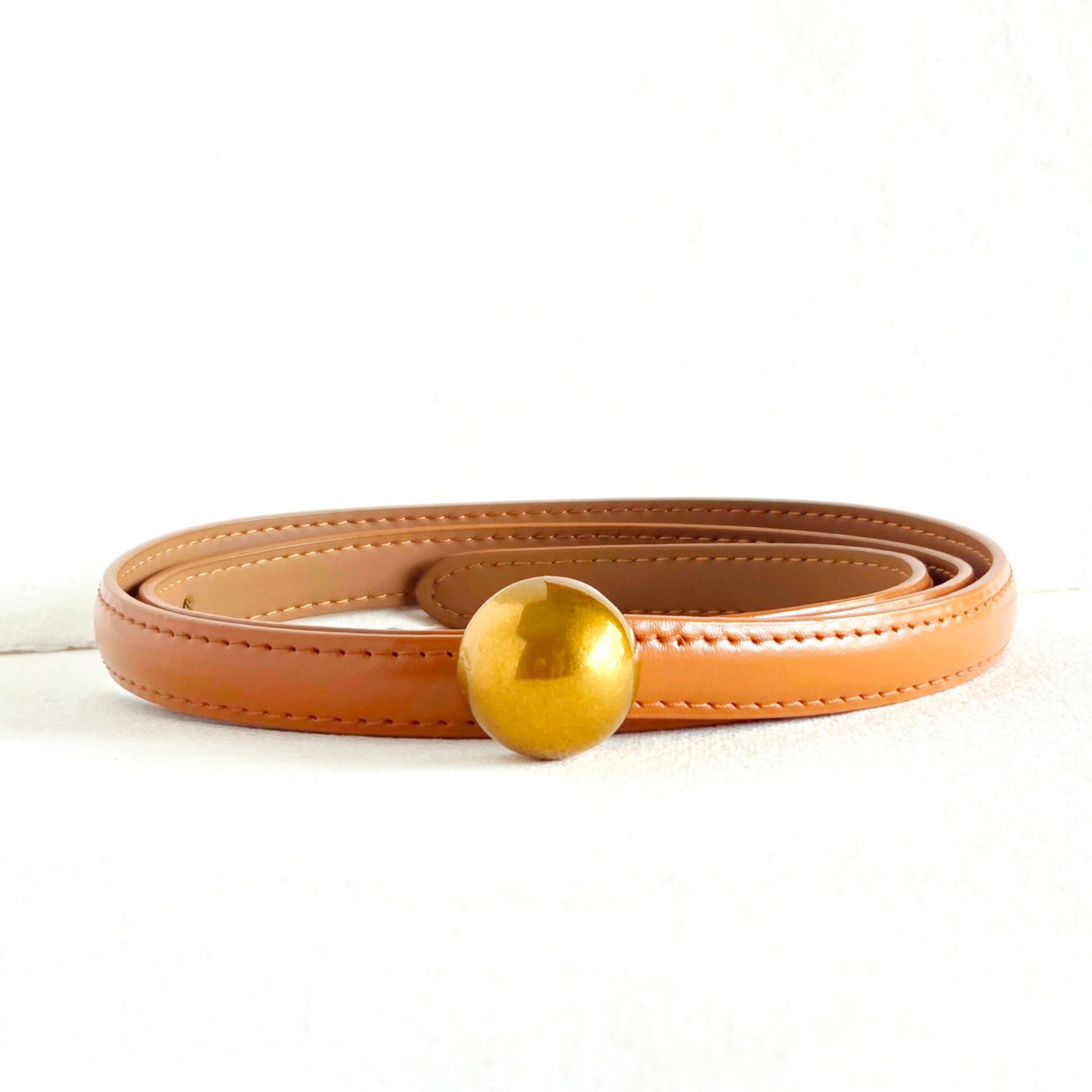 Leather modern simple thin molecule belt