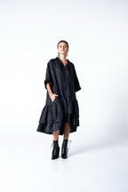 Lalune Dress - Grey Stripe
