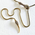 Brass Chain Serpent Necklace - Long