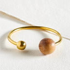 Wood & Brass Bangle Bracelet