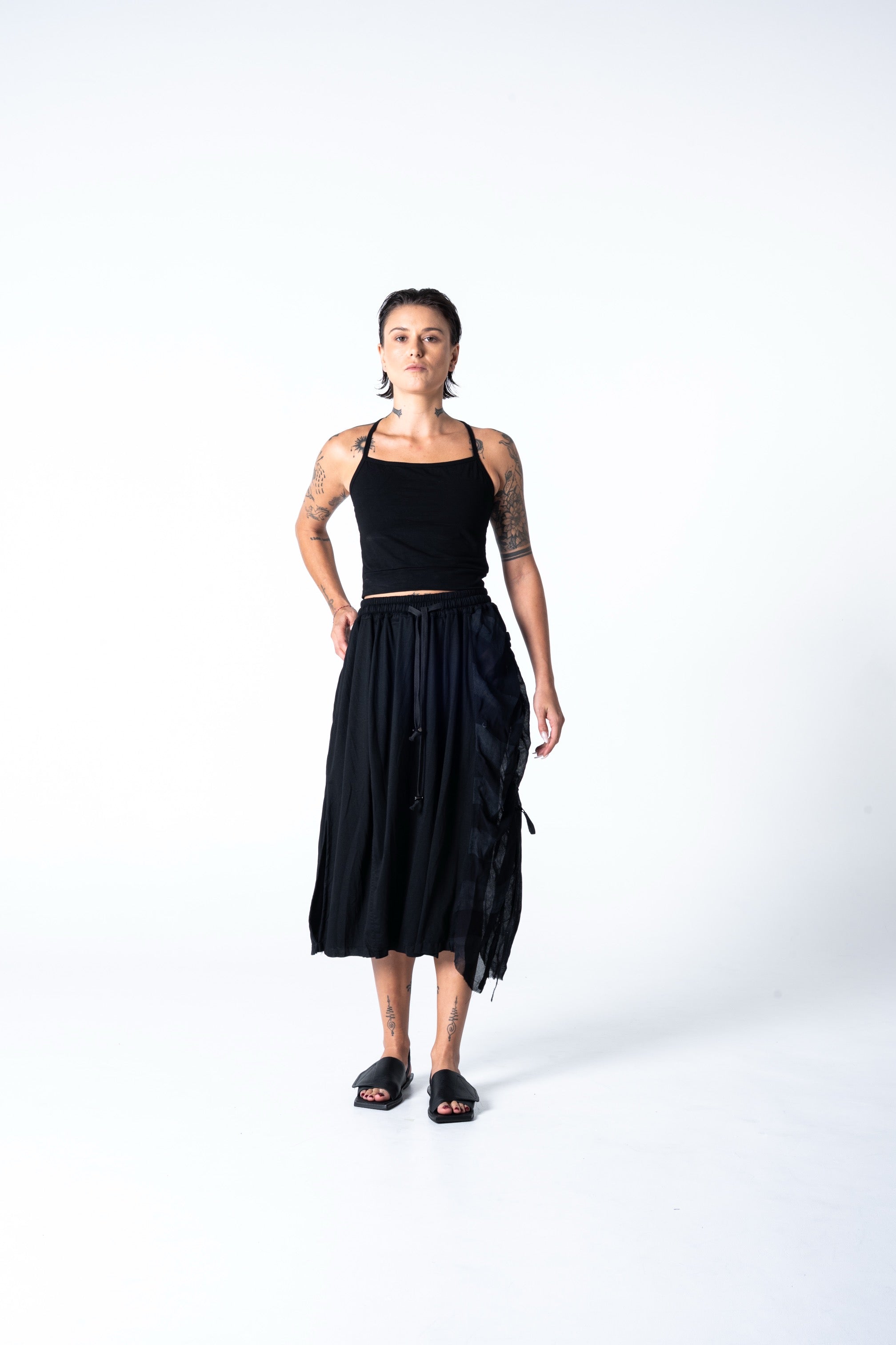Nala Skirt - Black w/ Grey Stripe