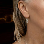 SILVER SEAWEED PODS & PEARL ARC THREADERS