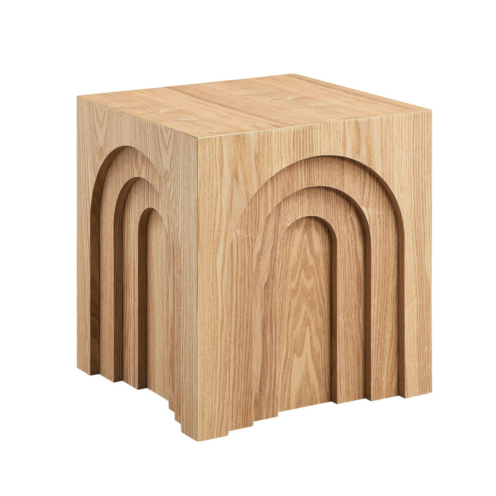 Natural Square Side Table Modern Accent End Table