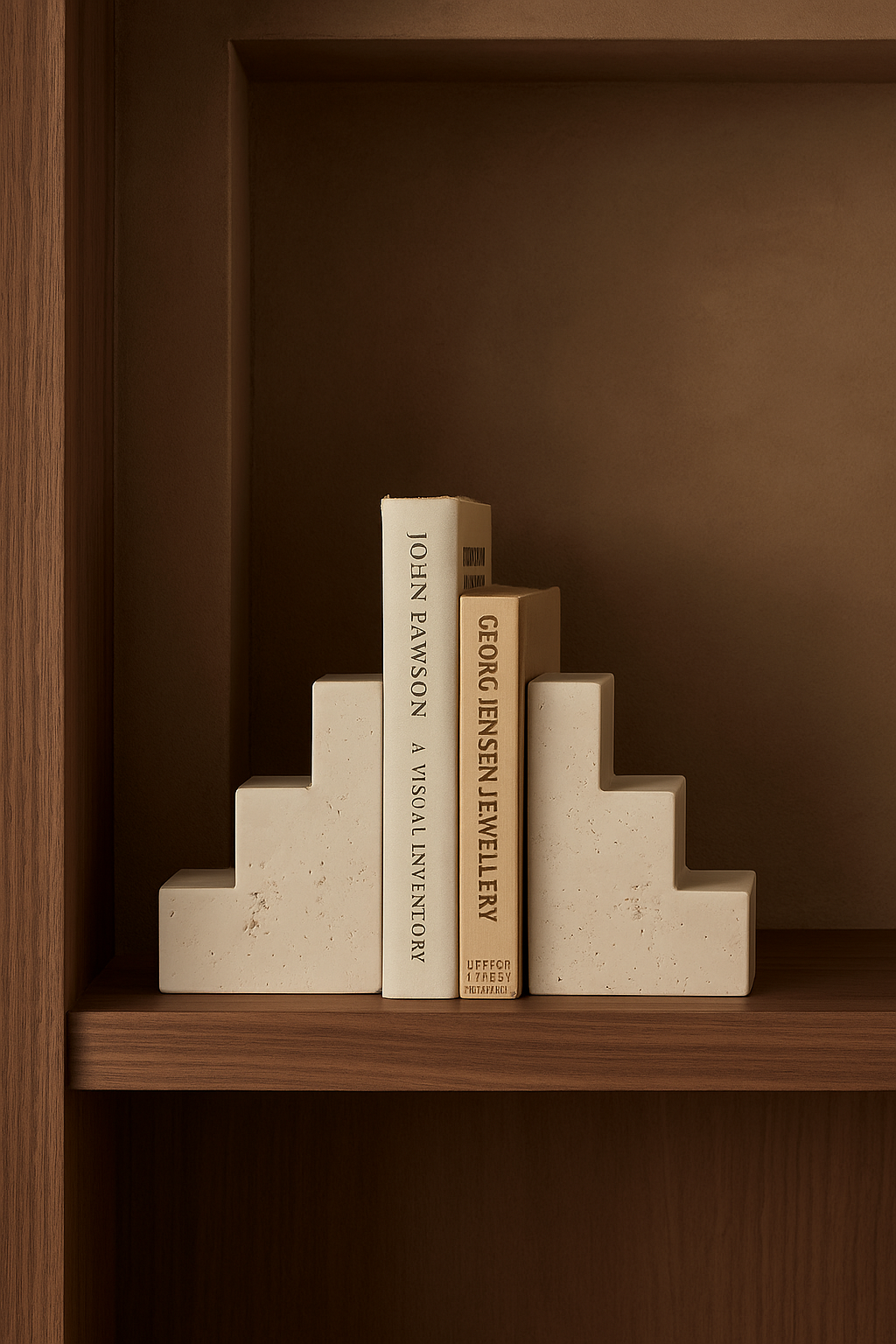 Travertine Stair Cube Bookend Set of 2