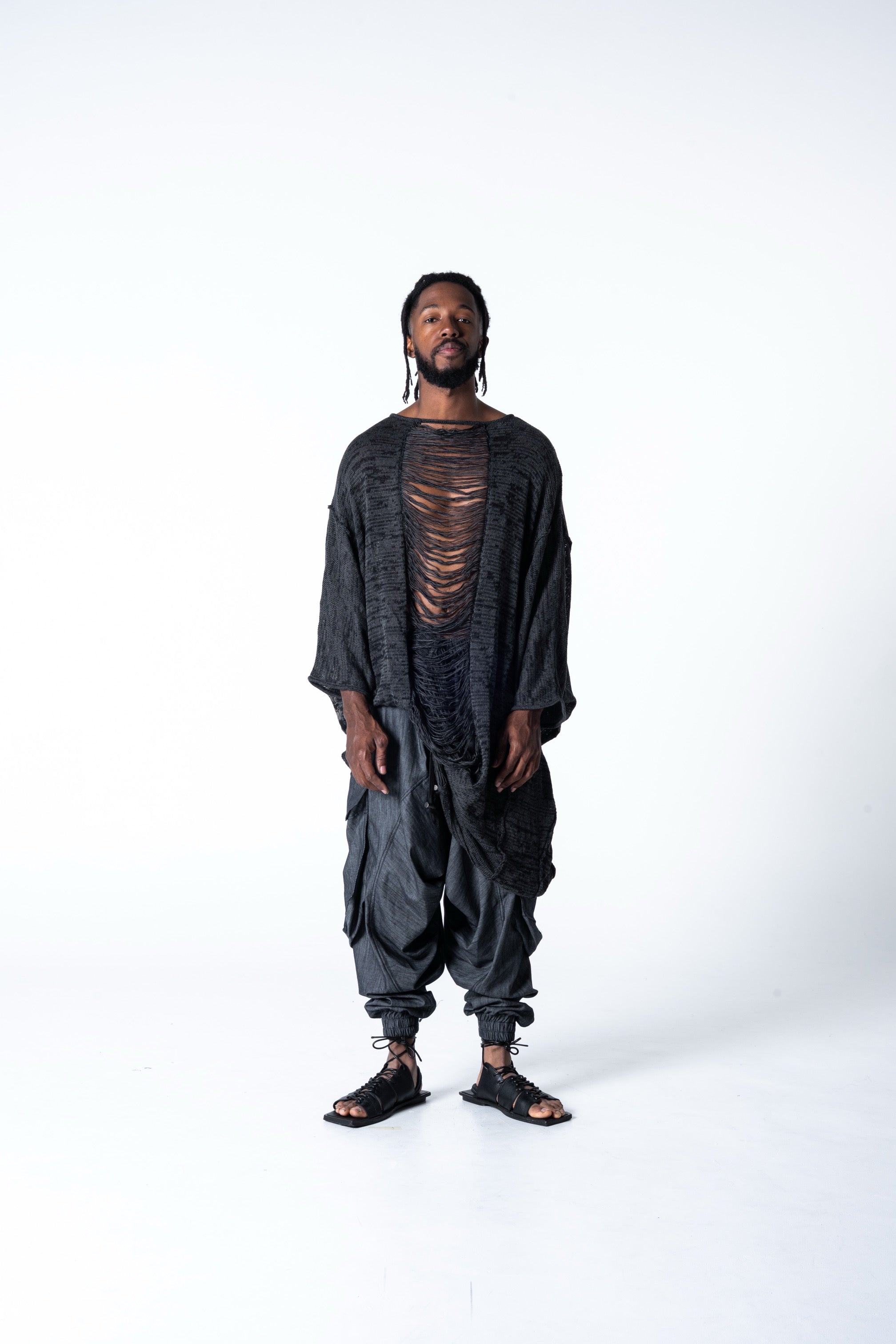 Alaceus Poncho - Black / Grey
