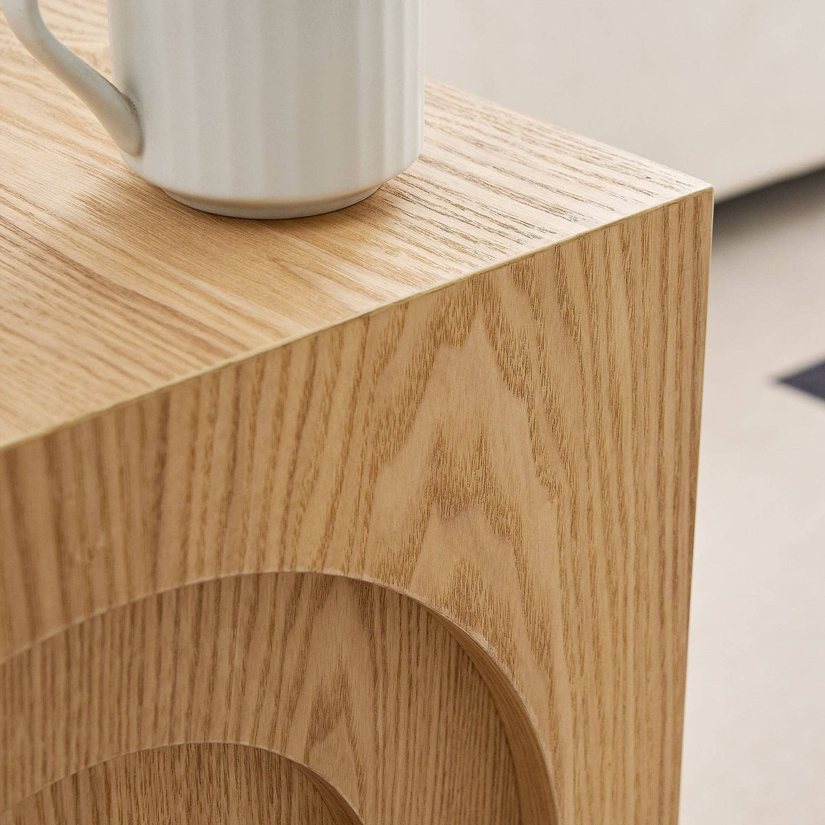 Natural Square Side Table Modern Accent End Table