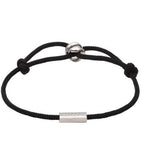 Black Rope Sterling Silver Trinity Bracelet