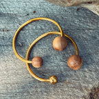 Wood & Brass Bangle Bracelet