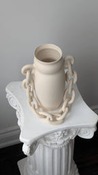 Handmade Ceramic Chain Vase | Off-White
