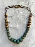 Teal Hebron Bead Necklace