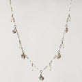 SILVER SEAWEED PODS & PEARLS NECKLACE