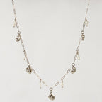SILVER SEAWEED PODS & PEARLS NECKLACE