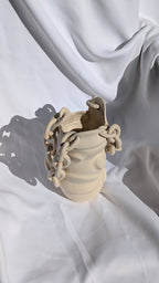 Handmade Ceramic Chain Vase | Beige