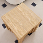 Natural Square Side Table Modern Accent End Table