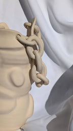 Handmade Ceramic Chain Vase | Beige