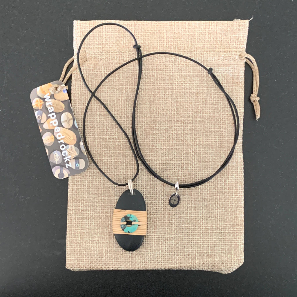 Turquoise Bead Wrappedrockz Necklace