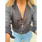 Gold Etched Chain with Diamond Clasp
