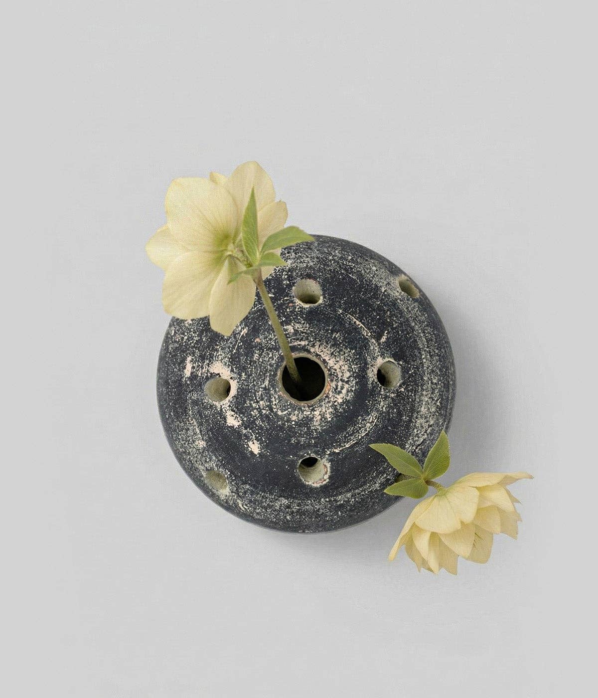 Terra Cotta Frog Vase, Grey Patina
